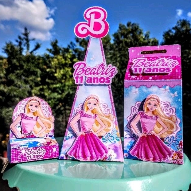 Lembrancinhas Barbie Papelaria 15 itens ou QUALQUER OUTRO TEMA