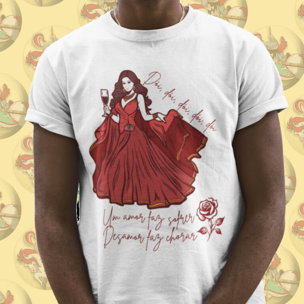 Camiseta Premium Religiosa Umbanda Ponto Pomba Gira Ponto Dói Dói Algodão 30.1 Arte 203