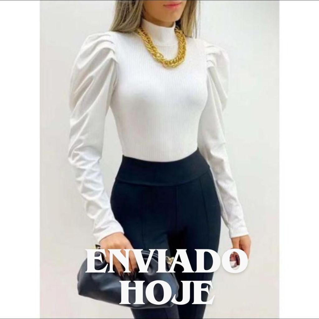 MANGA PRINCESA Blusa Feminina Manga Longa Princesa Canelada Pra Inverno