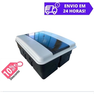 Quadro de Distribuição 6/8 Tampa Fumê Disjuntores Embutir em Oferta na Shopee