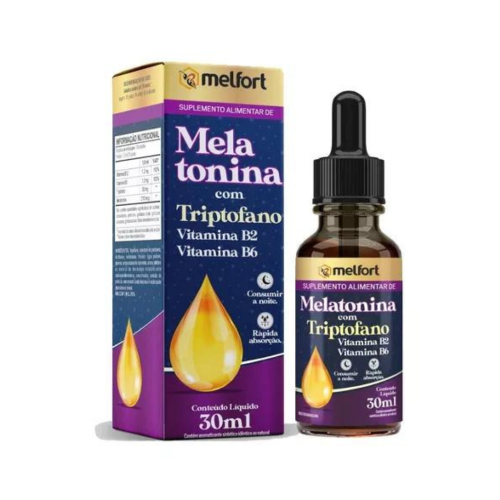 Melatonina Com Triptofano 30 Ml - Uma Boa Noite De Sono.