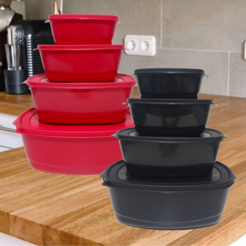 Kit Potes Plásticos Tapower Para Mantimentos 4 Peças