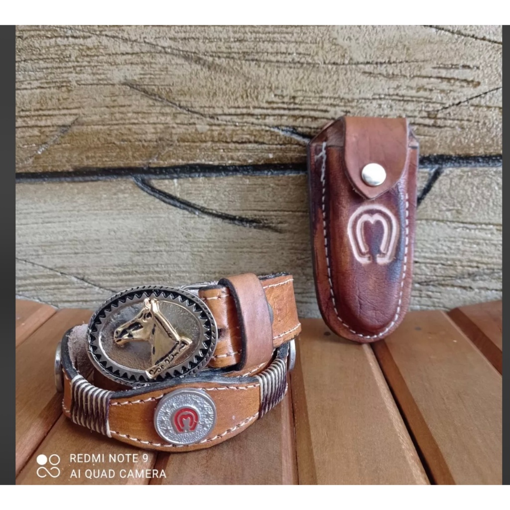 Kit Cinto Cowboy Infantil Mangalarga Marchador + Bainha + Canivete