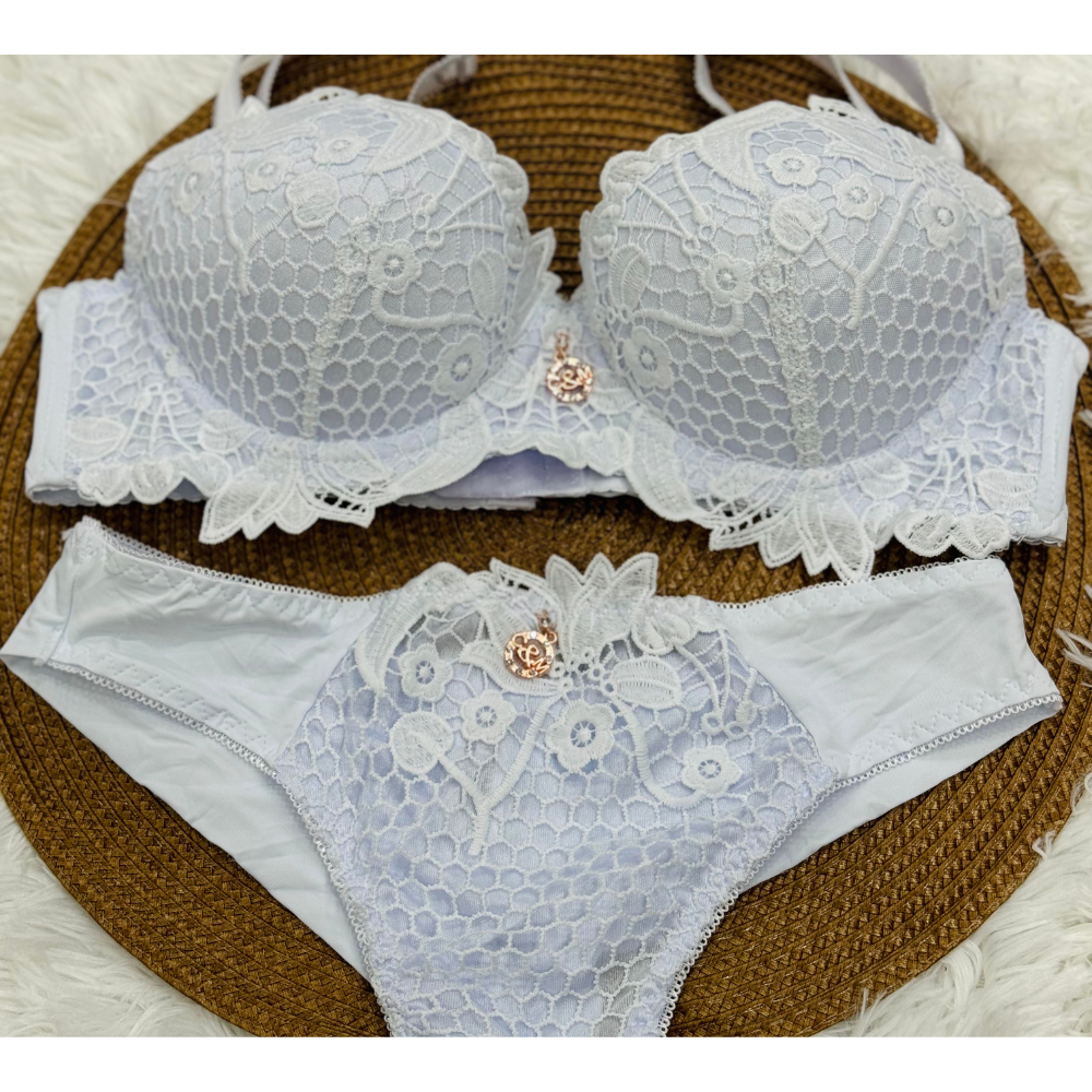 CONJUNTO DE LINGERIE JULLY REF: 349 EM CORES VARIADAS em Oferta na Shopee