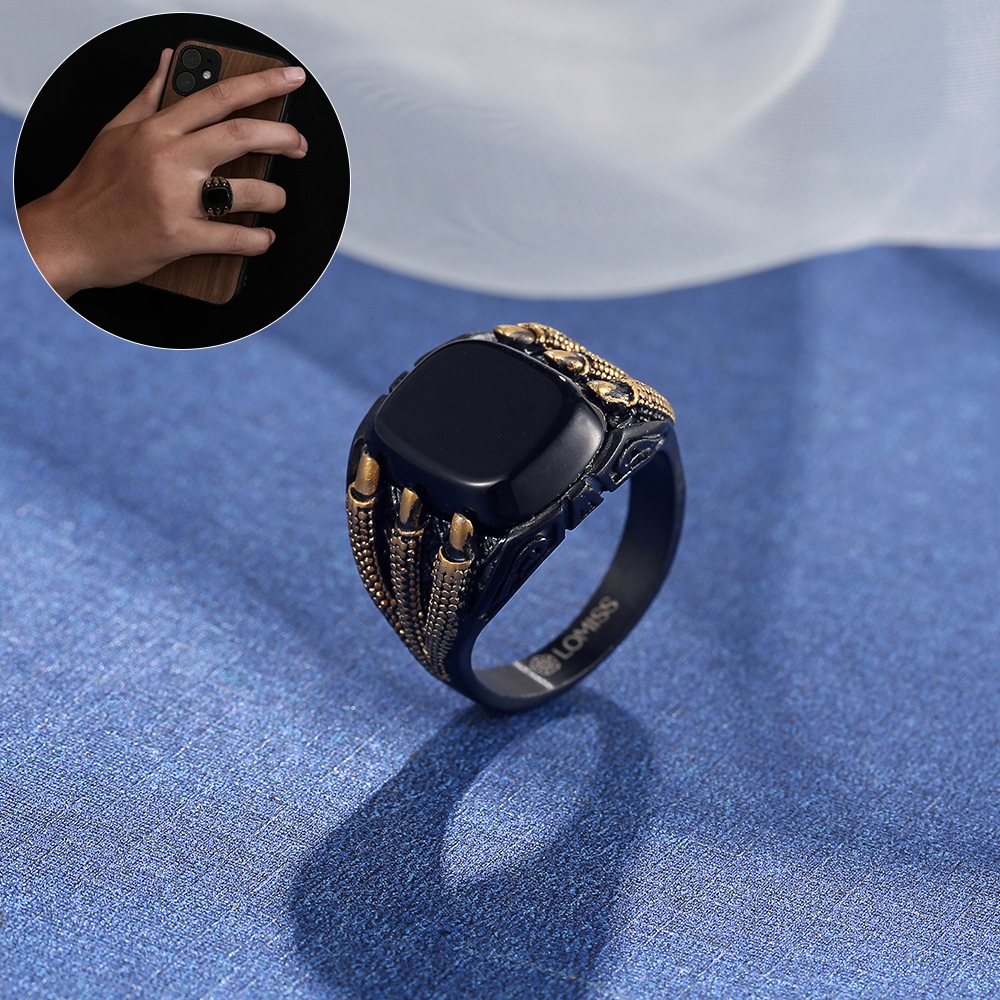 Anel Sinete Masculino Dourado - Comprar com Melhor Preço em Anéis