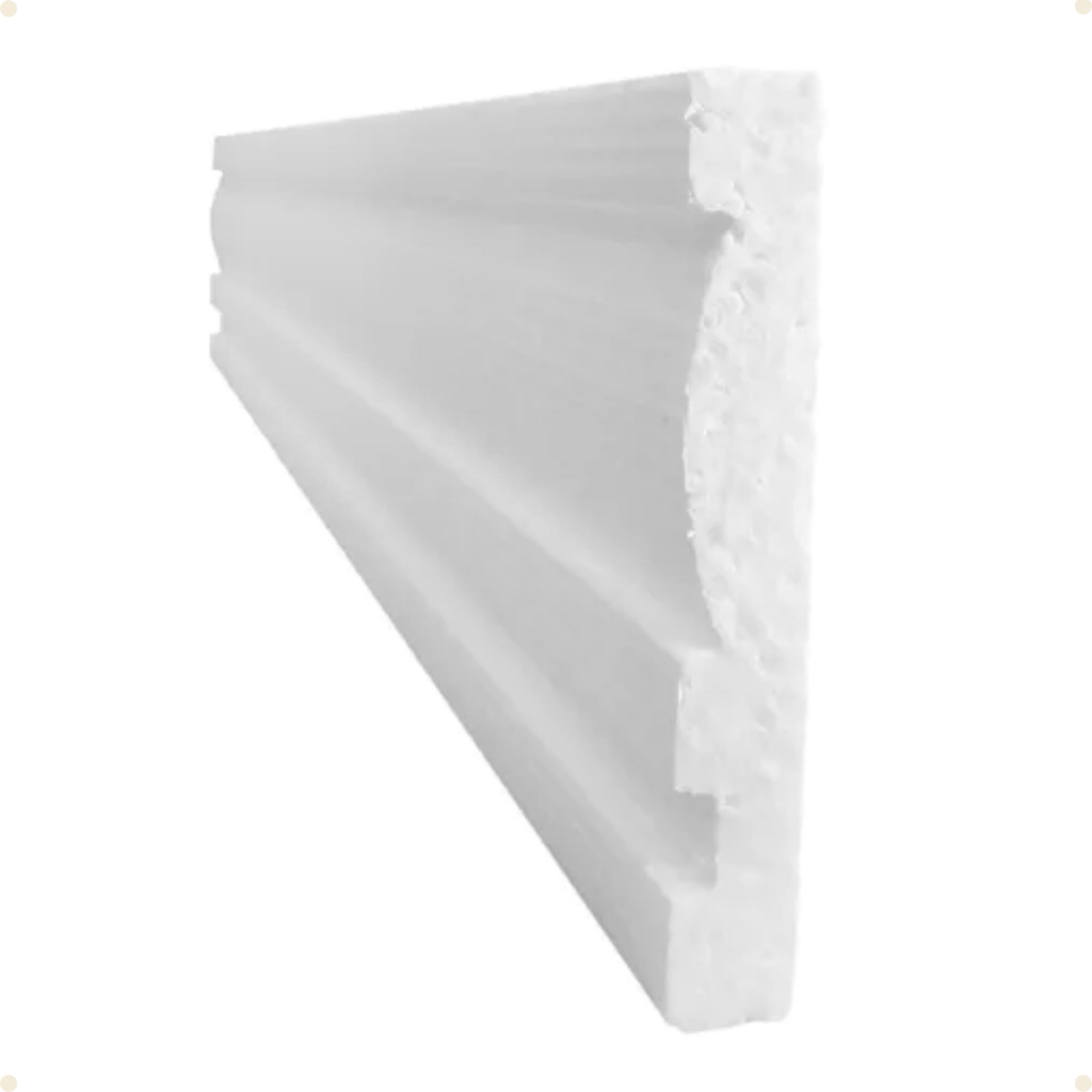Moldura Roda Meio Roda Porta Roda Pé Isopor Kit 70 Metros 9 cm Modelo Almofadada HobbyArt.