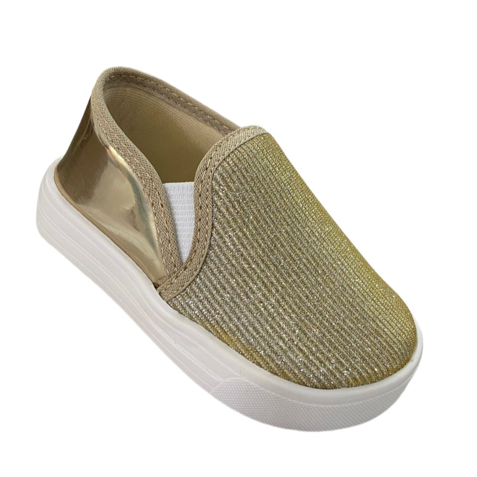 Alpargata Tênis Sapatênis Fashion Infantil Menina Dourado Glitter
