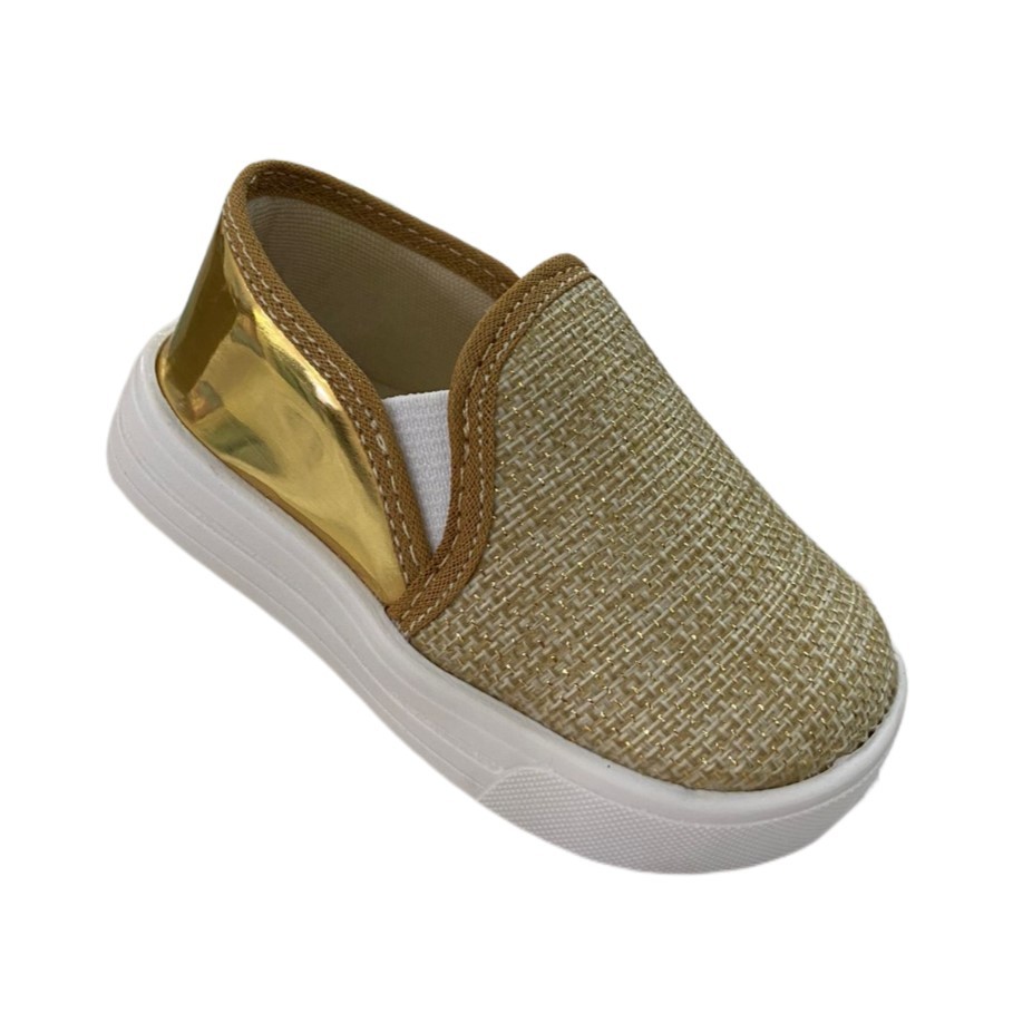 Alpargata Tênis Sapatênis Fashion Infantil Menina Dourado Juta