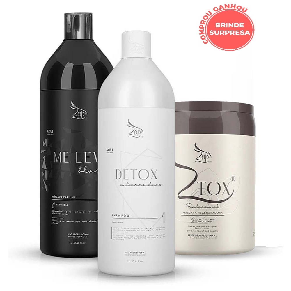 Kit Progressiva Zap Me Leva Profissional + Ztox Redutor 1Kg