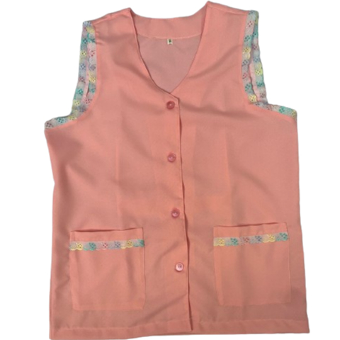 Avental bata jaleco feminino professora rosa com renda colorida