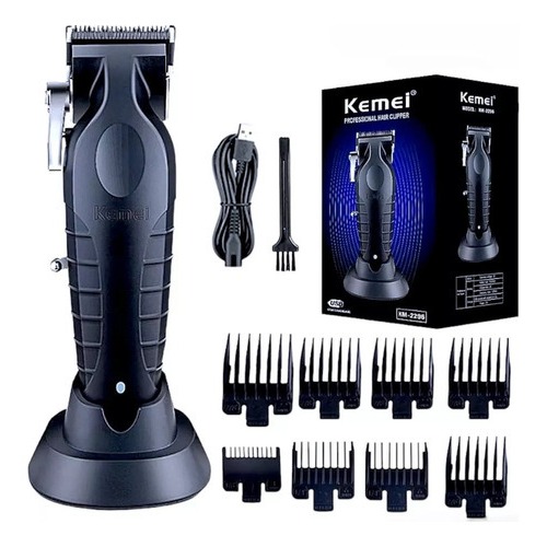 Maquina De Acabamento Kemei Km 2296 barbeador elétrico profissional cor Preto 110V/220V bivolt