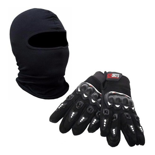 Luva Frio Intenso Moto Motoqueiro Bike+Touca Ninja Balaclava MOTOBOY