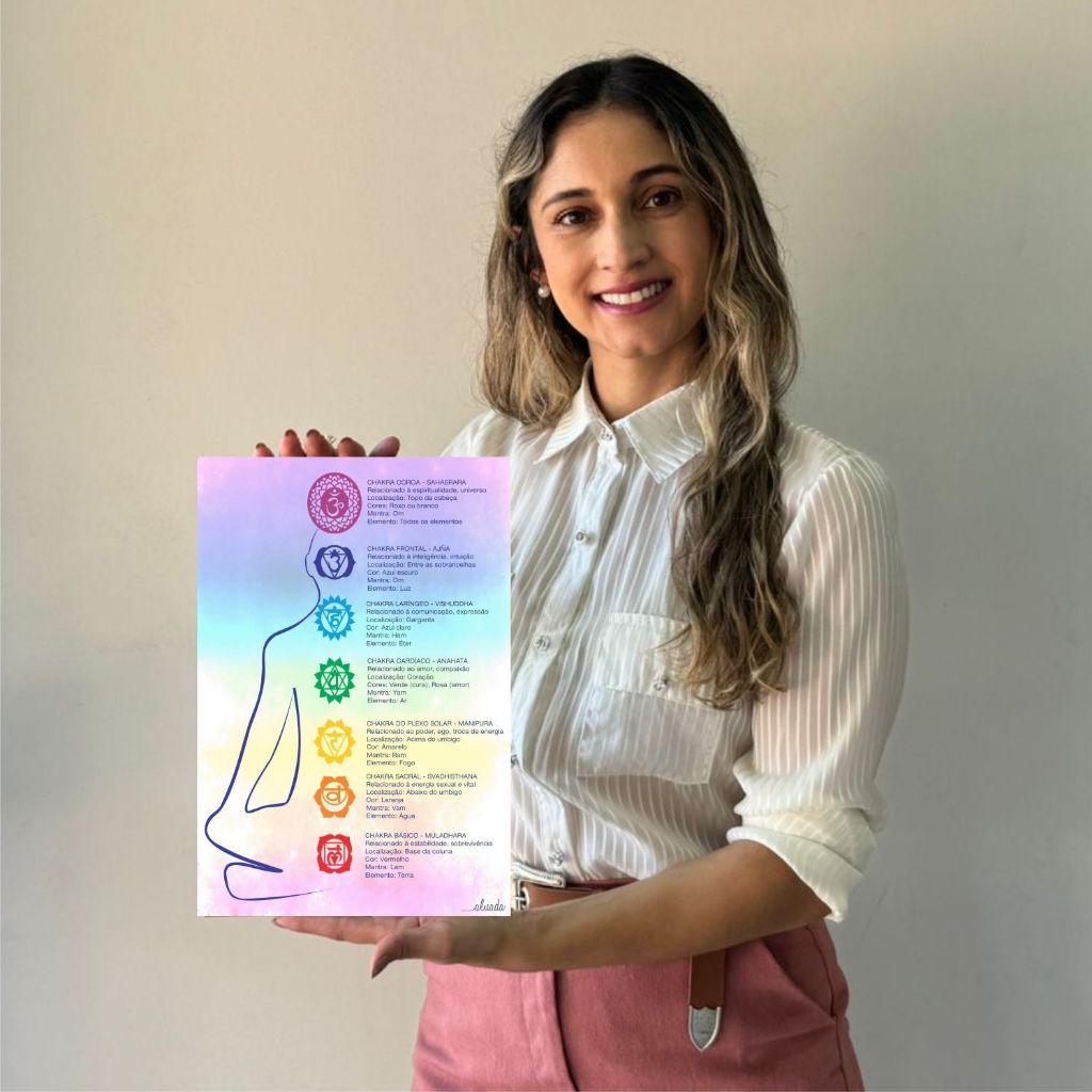 Quadro Decorativo Mdf Meditacao Chakras Chacra