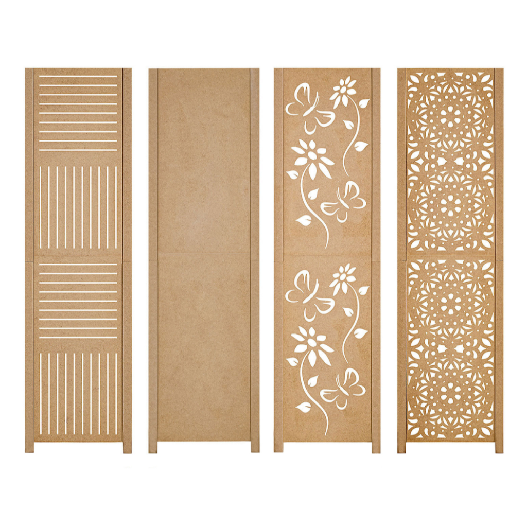 1 Biombo Repartido Divisor Ambiente Folha Painel Separador Divisória Liso Fechado Horizontal Vertical Floral Mandala Top