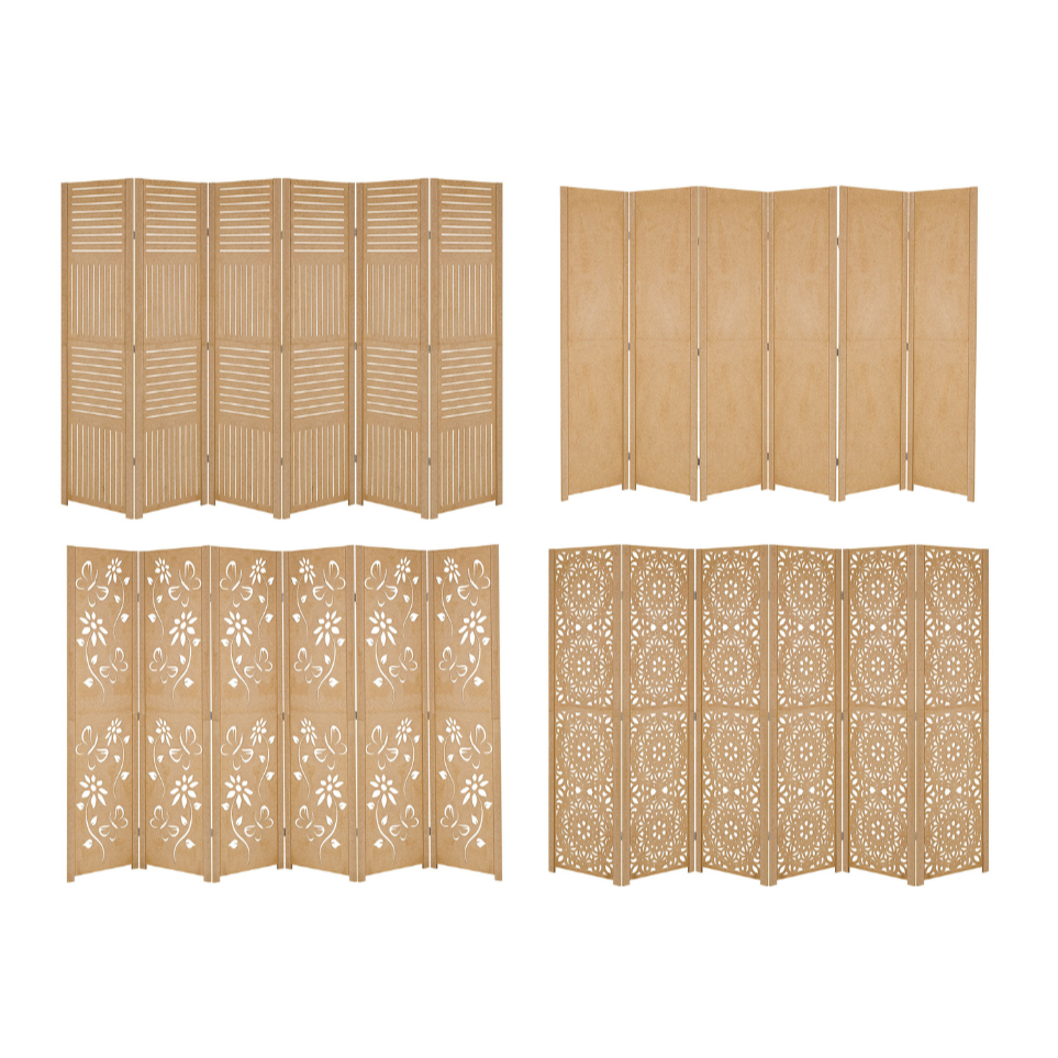 6 Biombo Repartido Folha Painel Separador Divisor Ambiente Divisória Liso Fechado Horizontal Vertical Floral Mandala Top