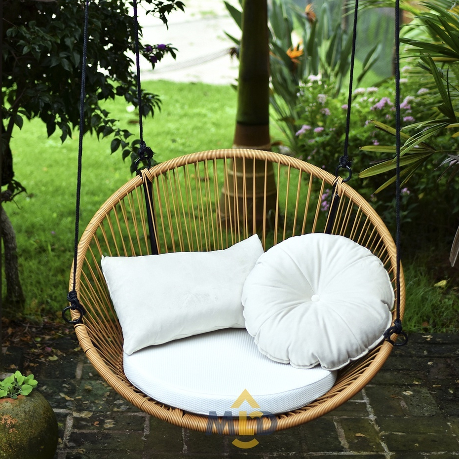 Kit balanço + 2 Almofadas decoração jardim area externa Descanso Moderna Cadeira Suspensa varanda
