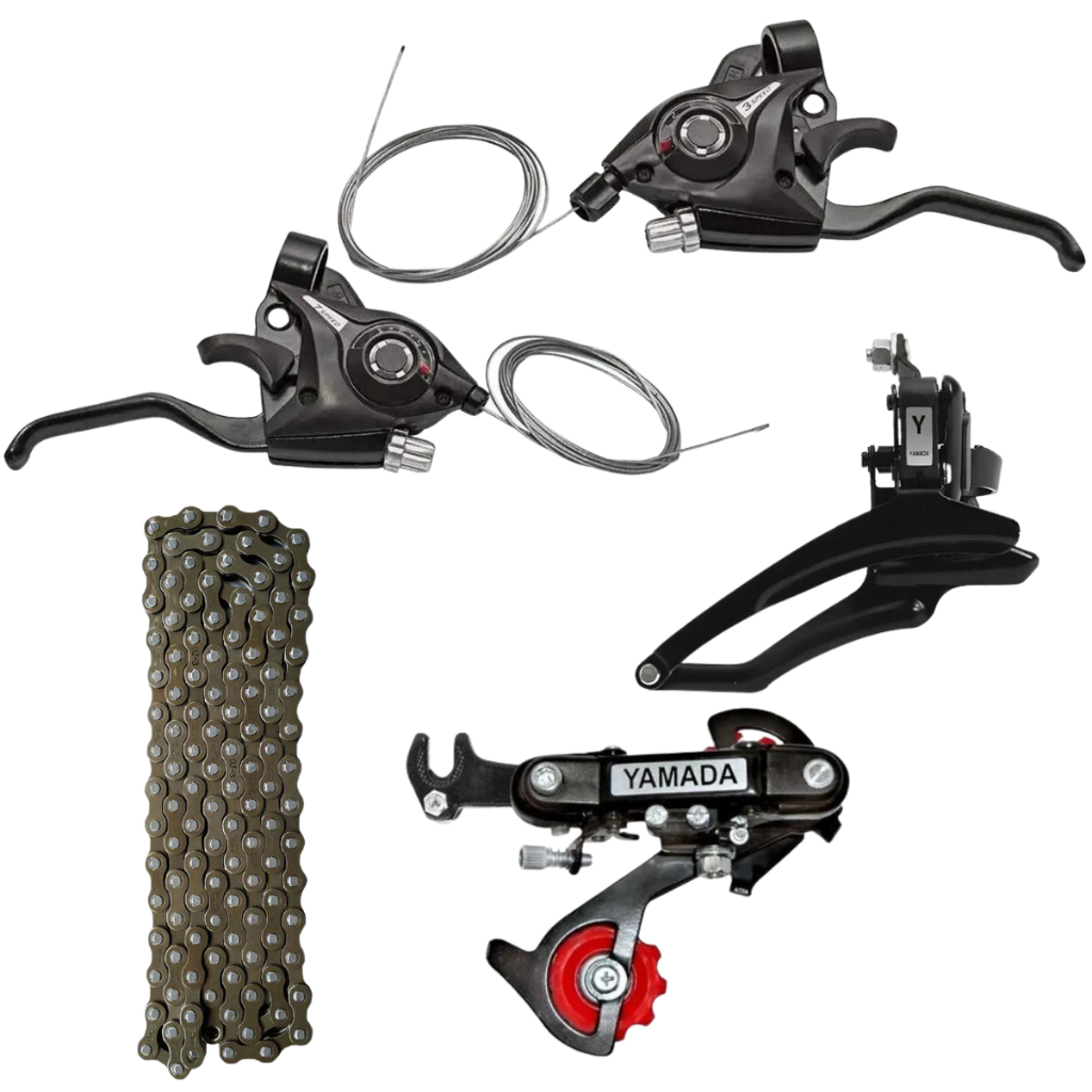 Kit Rapid Fire 21v 3x7 Para Bicicleta Bike Câmbio Traseiro Dianteiro 21v Corrente 116 Elos