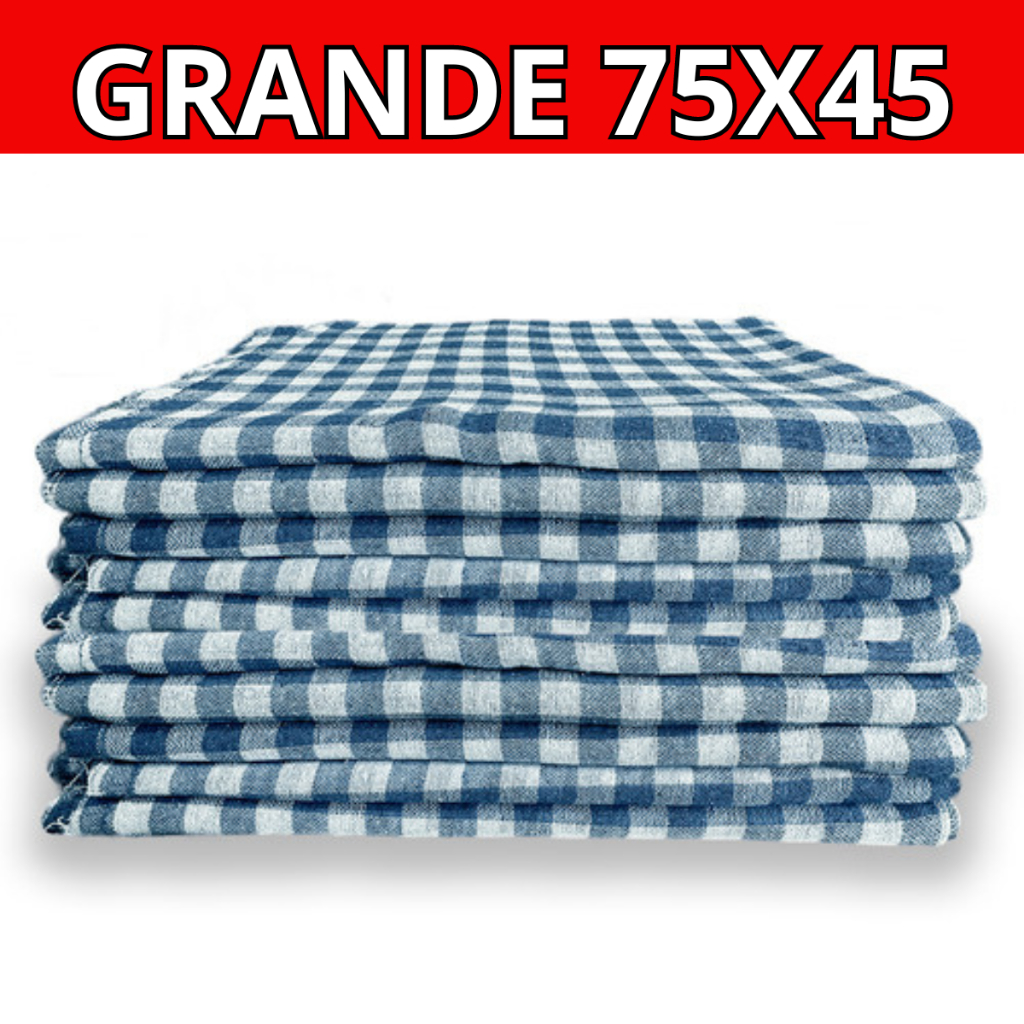 10 Pano de chão xadrez Extra Grande pano de limpeza 75x45 em Oferta na Shopee