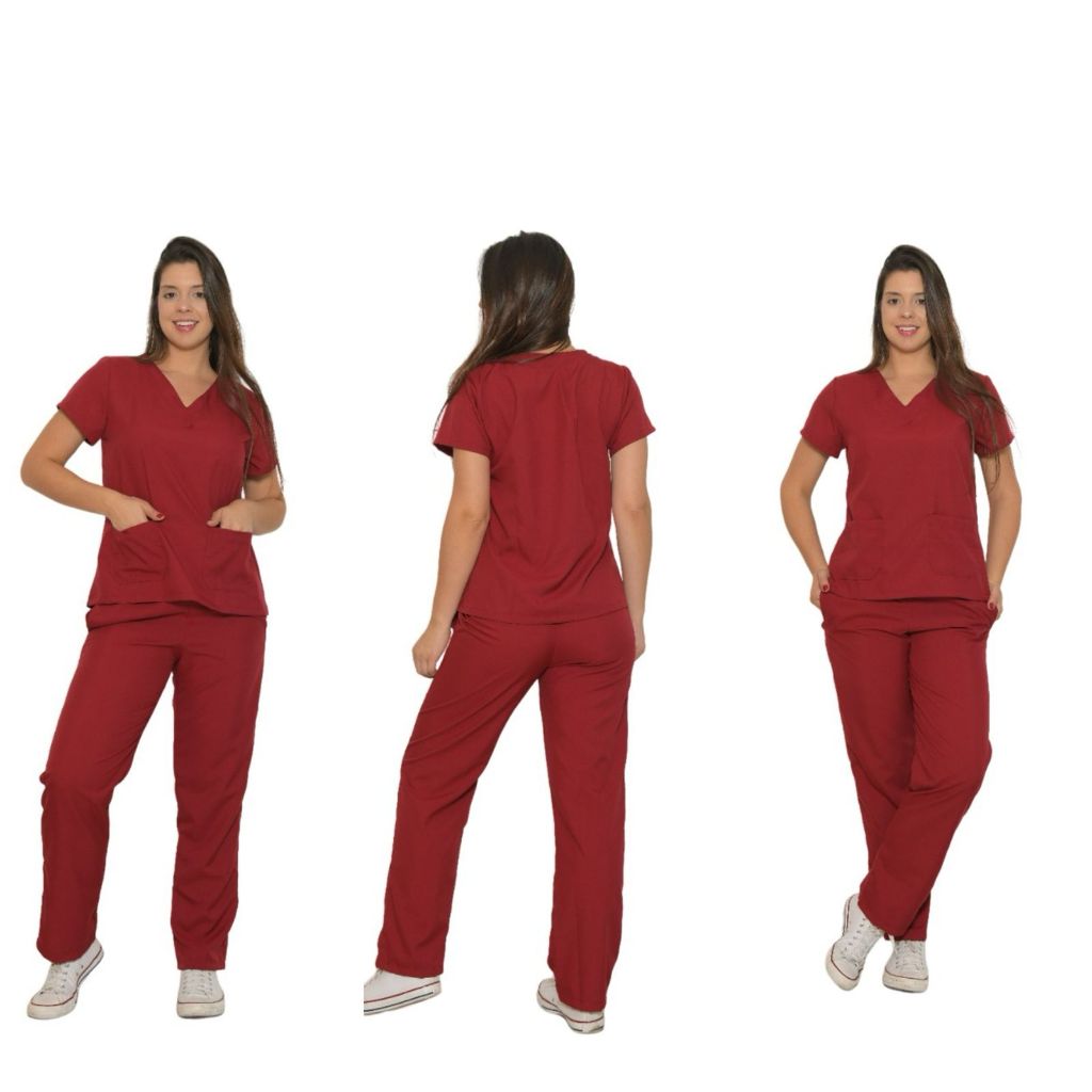 Veterinário Conjunto Enfermagem Pijama Laboratório Médico Scrubs Unissex - Uniforme profissional 10