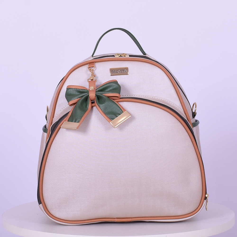 Mochila Maternidade 2 em 1 Menino Valência Champanhe/Bronze/Verde - 01 Peça