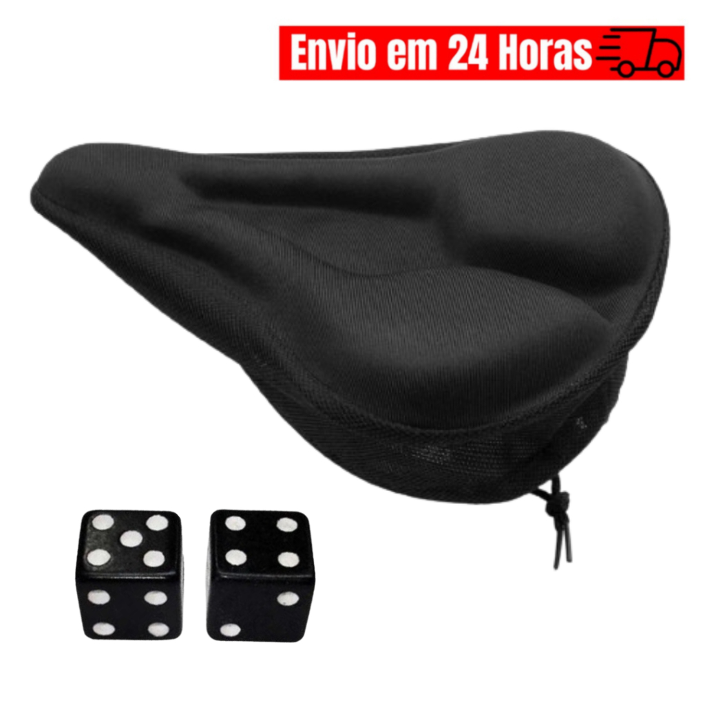 Capa de selim Gel Confortável + Tampa Válvula Para Bico de Pneu Bicicleta Moto Carro Pino Bike Dadinho Par