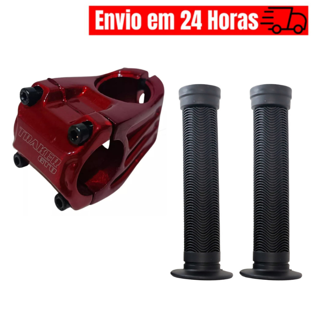 Mesa Avanço Suporte Guidão 31.8mm 45mm Mtb Bike Ahead Set + Manopla GiosBmx Freeride DH Punho Giosbr 150mm (CORES)