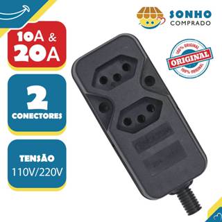 Tomada em Barra dupla 2 Tomadas c/prensa cabo 10A/20A PRE V-95/2 Voltim em Oferta na Shopee