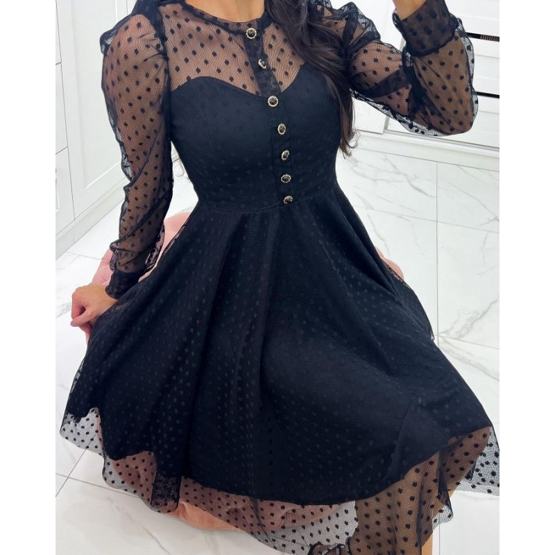VESTIDO TULE DE POA em Oferta na Shopee