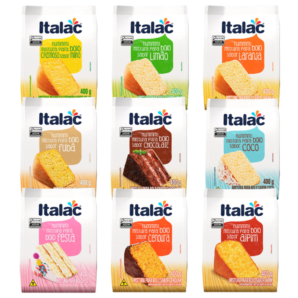 Kit Mistura Para Bolo Italac 400g - 4 Unidades em Oferta na Shopee