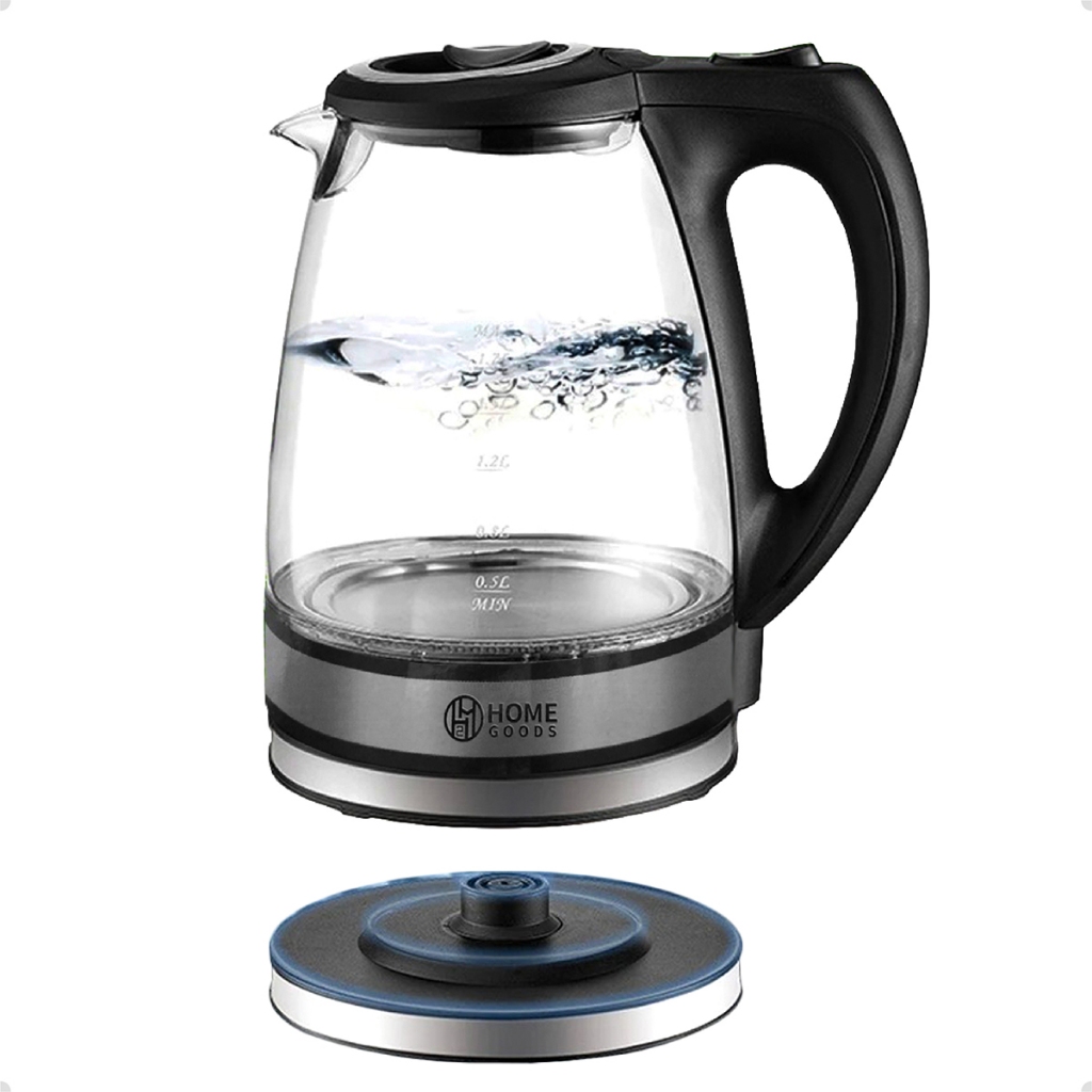 Chaleira Elétrica Vidro Temperado 1000W Desligamento Automatico 2 Litros