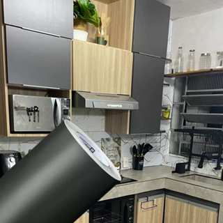 Papel de Parede Lavável P/ Moveis,eletrodomésticos, armários Cinza Grafite Fosco 60cm de largura em Oferta na Shopee
