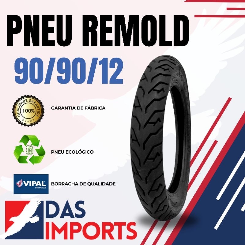 Pneu 90/90/12 Pneu Dianteiro Para Moto Honda Lead novo.
