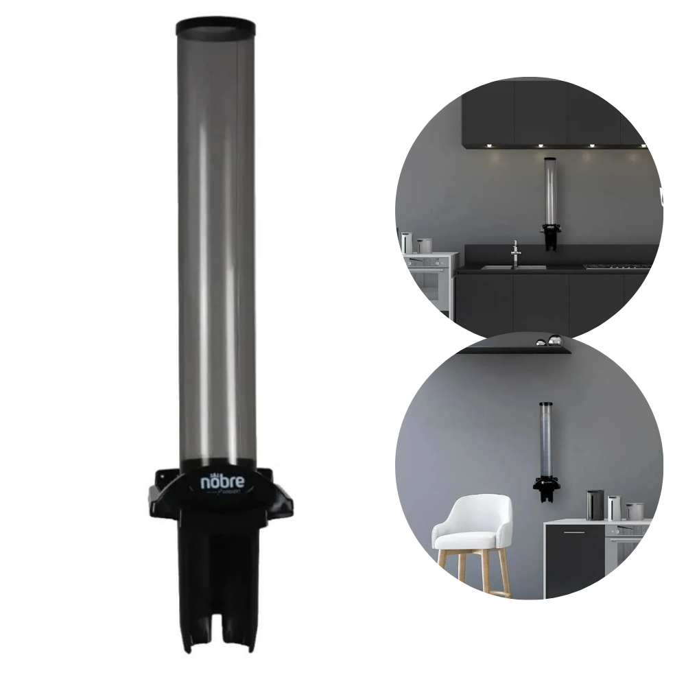 Dispenser Poupador Porta Copos Agua 150ml a 200ml Automático Preto Nobre com Kit de Montagem em Oferta na Shopee