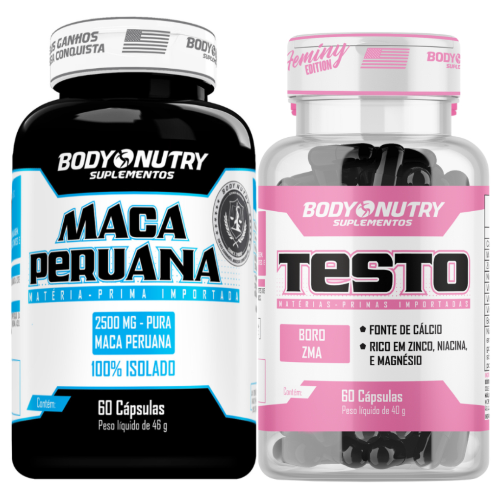 Testo feminino + Maca Peruana - Aumento de massa e força - Body Nutry