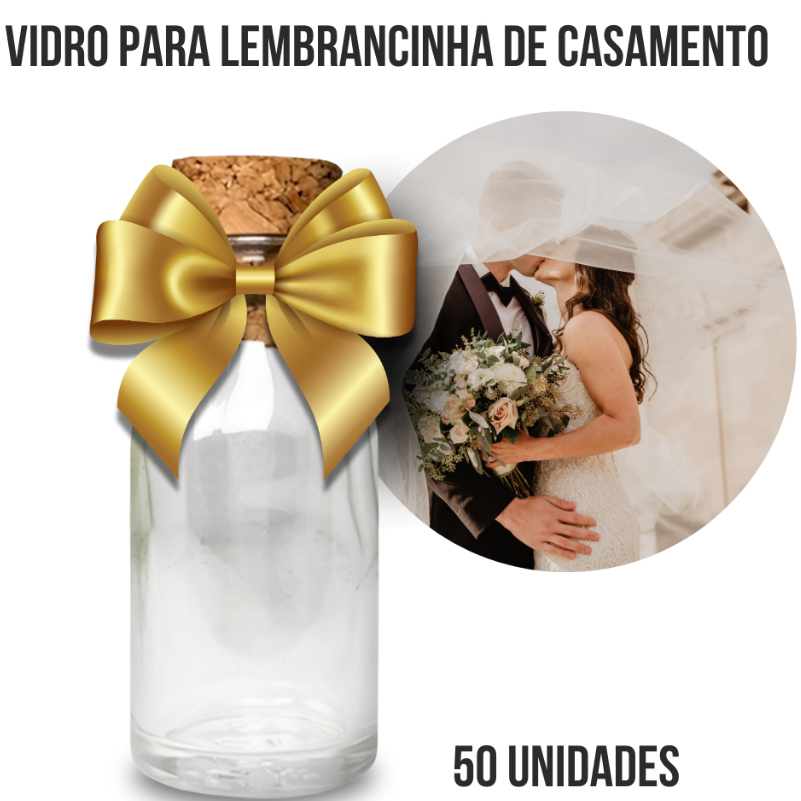 Lembrancinha para casamento Chuva de arroz garrafinha 8,5 Ml 50 unidades