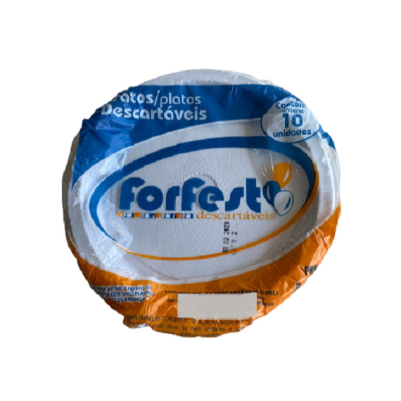 Prato descartável  refeição/churrasco 21 cm Raso Branco com 50 unidades em Oferta na Shopee