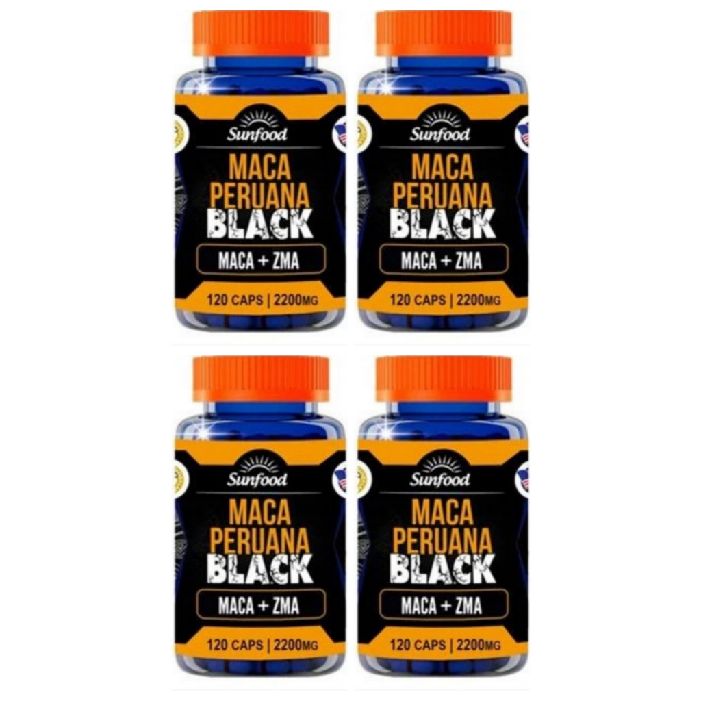 Maca Peruana Black 2200mg 120 Capsulas Sunfood + Energia