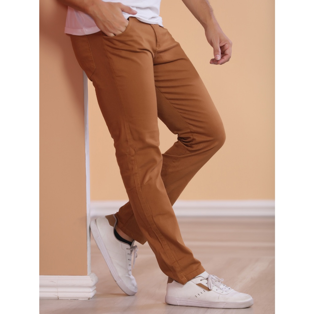 Calça sarja de cor CARAMELO Bolso Tradicional qualidade TOP em Oferta na Shopee