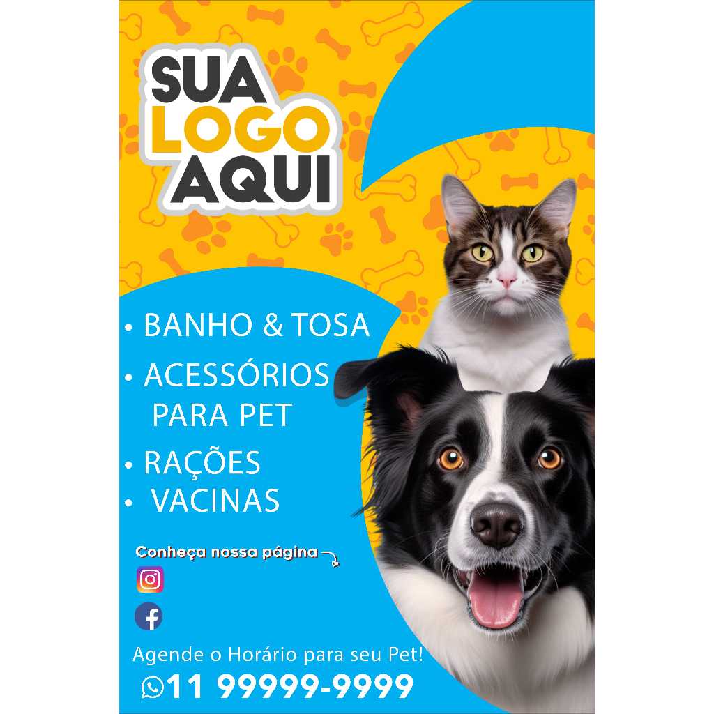 Banner PET Shop cartaz propaganda divulgação empreendedorismo pet friendly