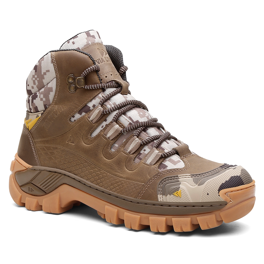 Bota em Couro Coturno Masculino Adulto Lançamento Moda VL046 Com C.A