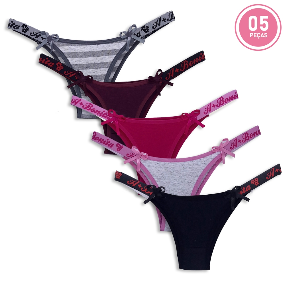 Kit 5 Tangas Femininas Algodão Amor de Verão em Oferta na Shopee