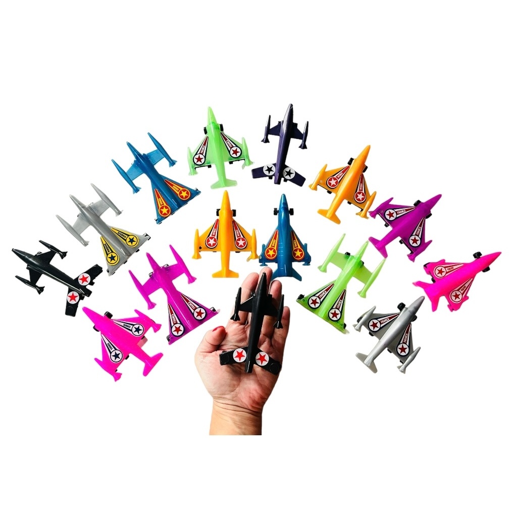 50 Unidades Mini Jato Avião Plástico Lembrancinha Aniversário Criança Sacolinha Surpresa