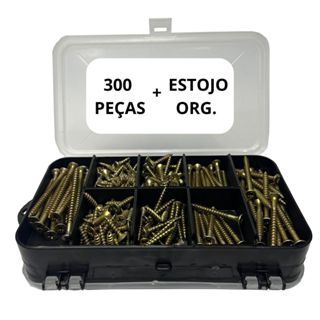 Kit Parafusos Chipboard Philips + Buchas + Estojo Organizador (300 peças) em Oferta na Shopee