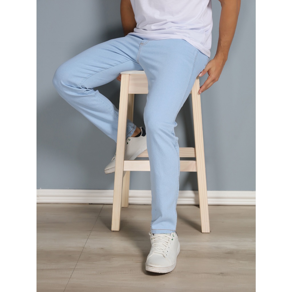Calça jeans masculino C/Laycra Clara qualidade top em Oferta na Shopee