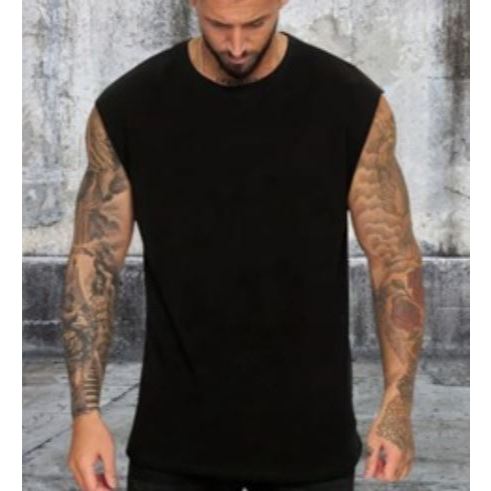 Regata Básica Promoção Longline em Algodão Lisa Sem Estampa Musculação Casual Envio Rápido