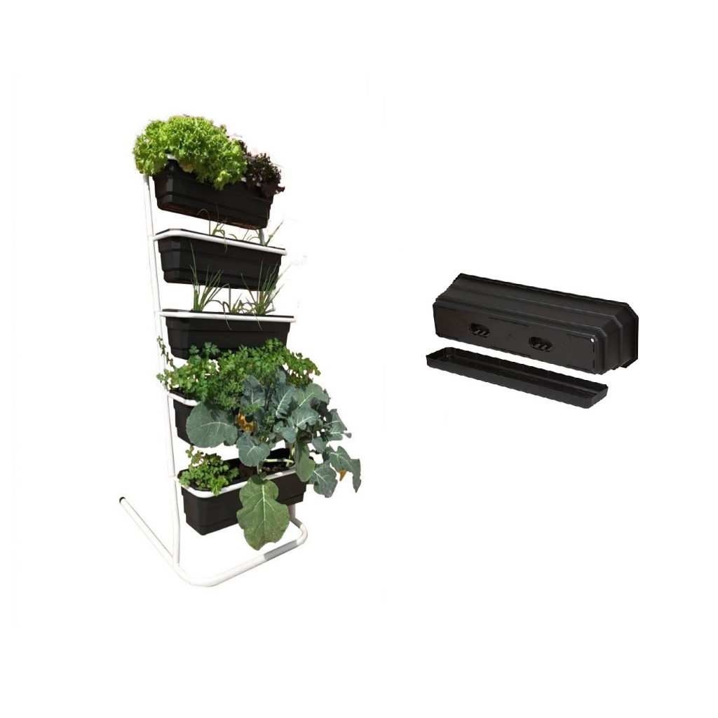 Horta De Apartamento Jardineira Horta Vertical Cultivo Casa 5 vasos de 60 cm