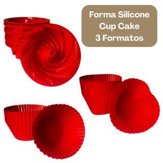 Forminha De Silicone Forma Assadeira Cupcake Mini Bolo Muffin 12 Pçs em Oferta na Shopee