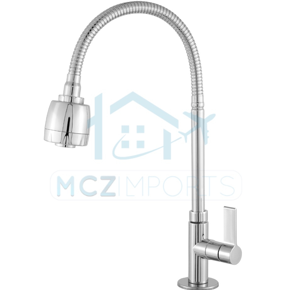 Torneira Gourmet Cozinha Mesa Bancada Pia Flexível Cromada Abs