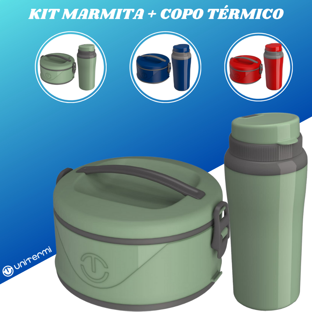 Kit Marmita Térmica + Copo Térmico Miami