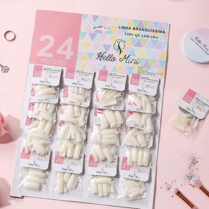 Cartela de Unha Postiça e Tips HELLO MINI OY041 c/24 pacotes